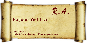 Rujder Anilla névjegykártya